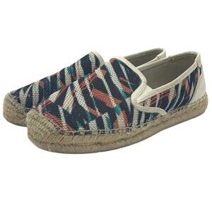 Dolce Vita Striped Woven Espadrille Flats Women's Sz 7 Multicolor Slip On Canvas